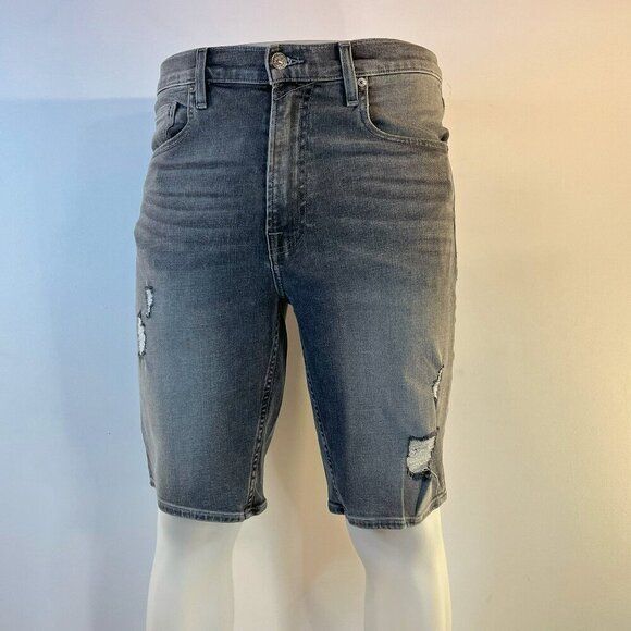 7 for all mankind x Dazzle Men's 11" Grey Denim Shorts - Size 28 - NWT $148 - Picture 1 of 6